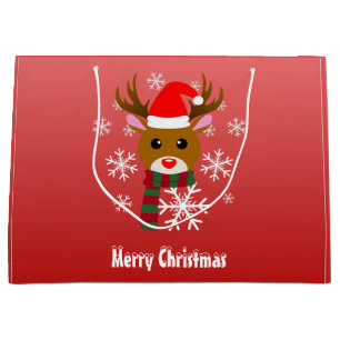 White Christmas Rudolph the Red Nosed Reindeer Large Gift Bag
