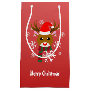 White Christmas Rudolph the Red Nosed Reindeer Small Gift Bag