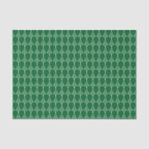 White Christmas Scribble Trees on Green Background Tissue Paper