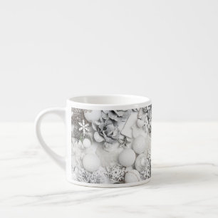White Christmas Silver Collage Mug