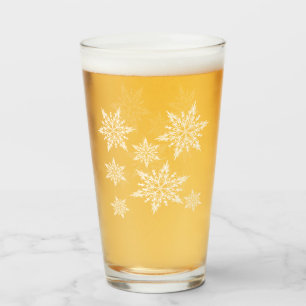 White Christmas Snowflakes Glass