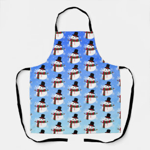White Christmas Snowman Apron
