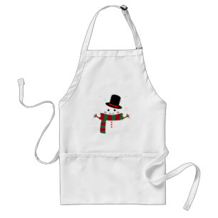 White Christmas Snowman Standard Apron