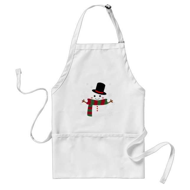 White Christmas Snowman Standard Apron (Front)