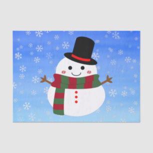 White Christmas Snowman Tissue Paper