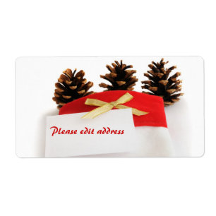 White Christmas sock with white card – please edit