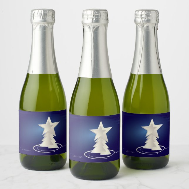 White Christmas Sparkling Wine Label (Bottles)