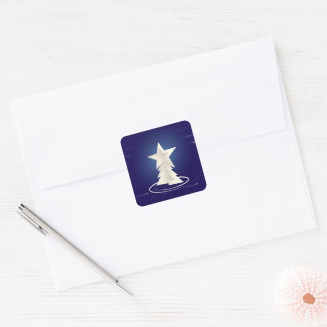 White Christmas Square Sticker (Envelope)