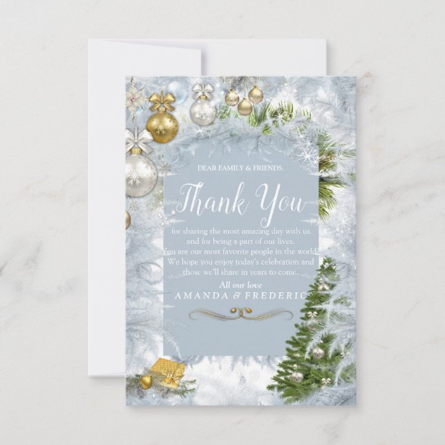 White Christmas Thank You card (Front)