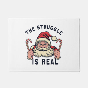 white Christmas, THE STRUGGLE IS REAL Doormat
