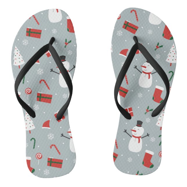 White Christmas Thongs (Footbed)