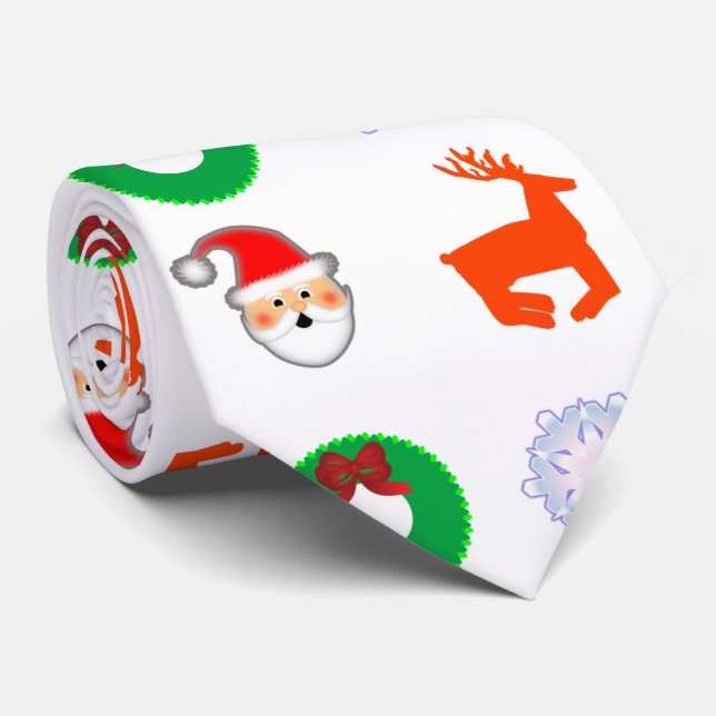 White Christmas Tie (Rolled)