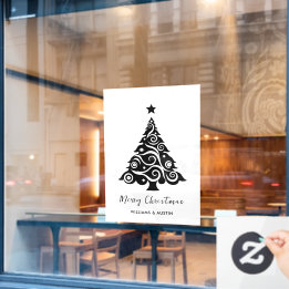 White Christmas Tree Business Window Decoration