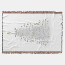 White Christmas Tree Cosy Throw Blanket