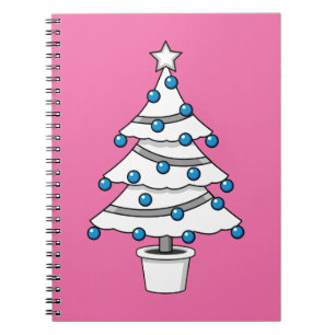 White Christmas Tree Notebook