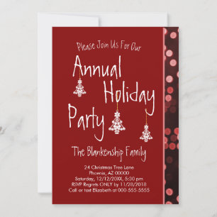 White Christmas Tree Ornament  Invitation