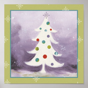 White Christmas Tree Poster