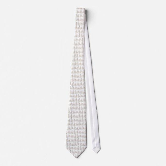 White Christmas Tree Silky Tie (Front)