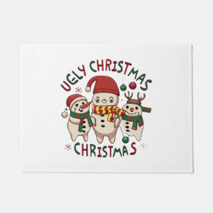 white Christmas ;UGLY CHRISTMAS Doormat