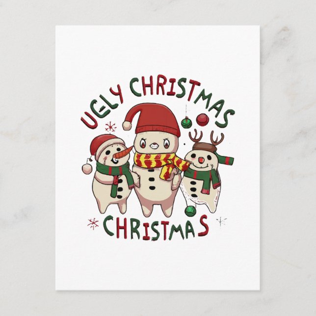 white Christmas ;UGLY CHRISTMAS Enclosure Card (Front)