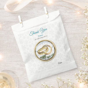 White Christmas Wedding Favour Bag