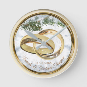 White Christmas Wedding Gift Clock