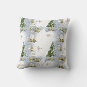 White Christmas Wedding Repeat Design Cushion