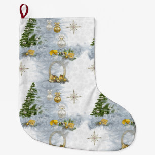 White Christmas Wedding Repeat Design Large Christmas Stocking