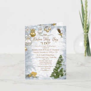White Christmas Wedding Shower Invitation