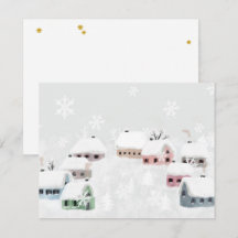 White Christmas Winter Snowy Day Illustration Mini