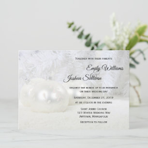 White Christmas Winter Wedding Invitation