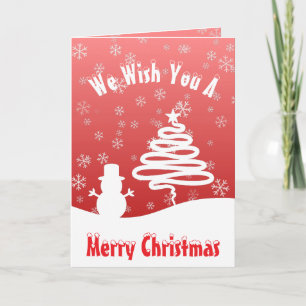White Christmas Winter Wonderland Snowman Tree Card