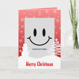 White Christmas Winter Wonderland Snowman Tree Card