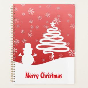 White Christmas Winter Wonderland Snowman Tree Planner
