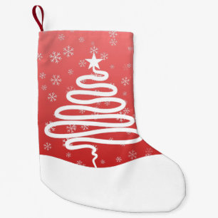 White Christmas Winter Wonderland Snowman Tree Small Christmas Stocking