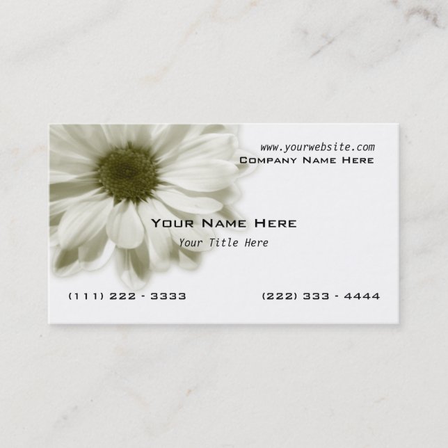 White Chrysanthemum Business Card (Front)
