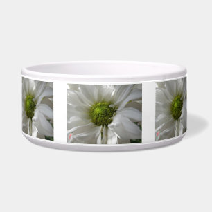 White Chrysanthemum Dog Bowl