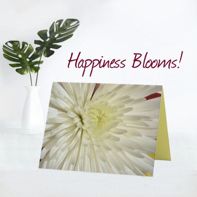White Chrysanthemum Floral Note Card (Creator Uploaded)