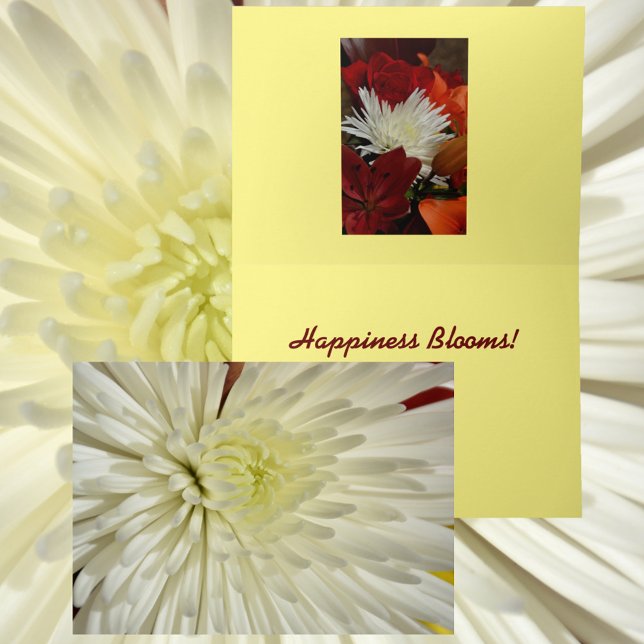 White Chrysanthemum Floral Photographic Card (Creator Uploaded)