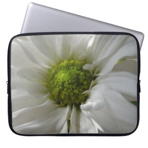 White Chrysanthemum Laptop Bag