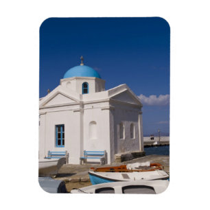 White church on the beach near the Aegean Sea on Magnet