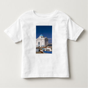 White church on the beach near the Aegean Sea on Toddler T-Shirt