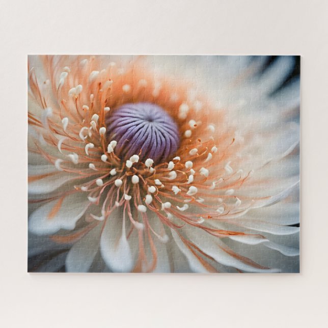White Chysanthemum Style Flower Jigsaw Puzzle (Horizontal)