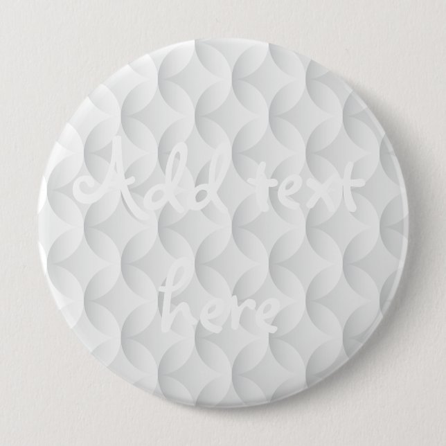 White circle embossed 10 cm round badge (Front)