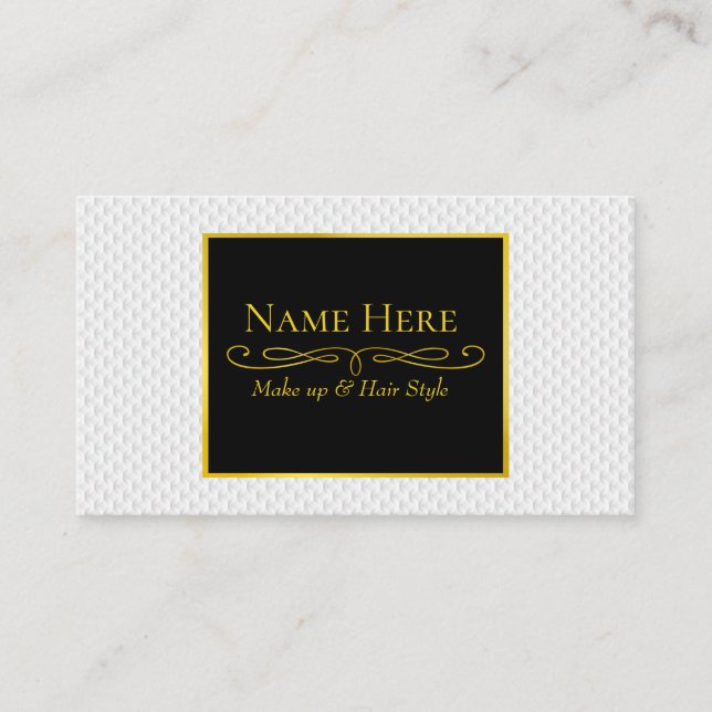 White circle embossed business card (Front)