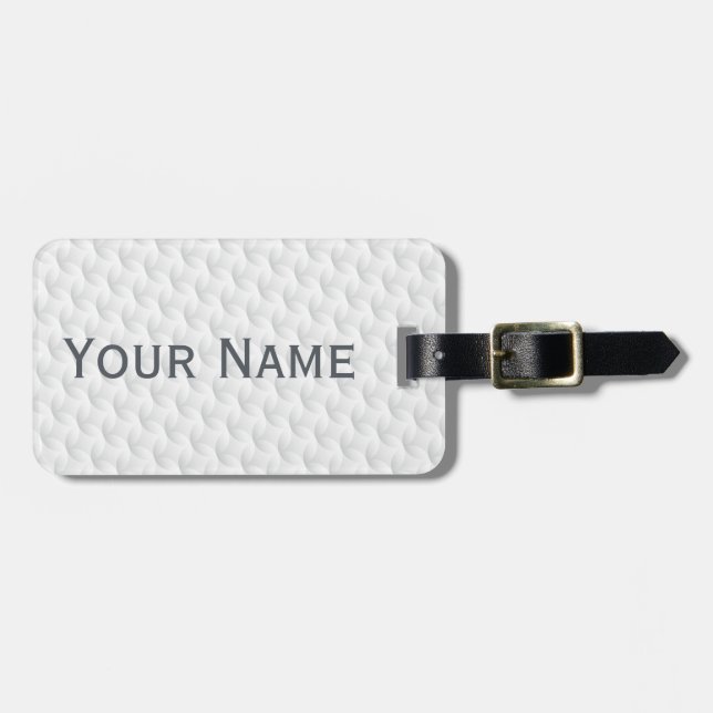 White circle embossed luggage tag (Front Horizontal)