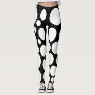 White Circle  Leggings