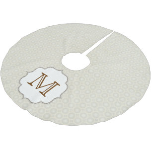 White Circle Polka Dot Monogram Initial Tree Skirt