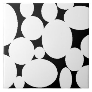 WHITE CIRCLES CERAMIC TILE