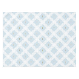 White Circles gold cross Christian Baptism Tablecloth